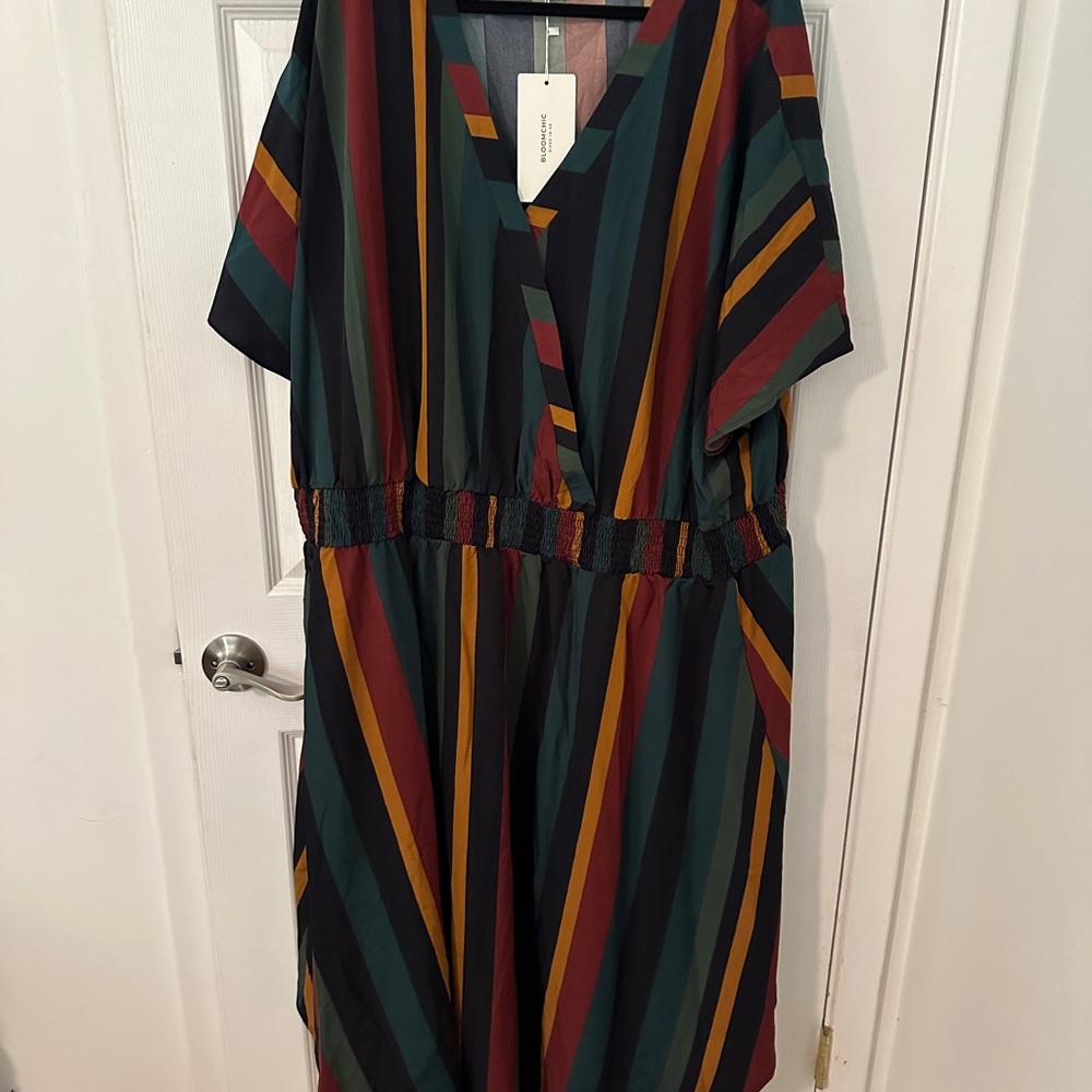 BloomChic Multicolor Striped Midi Dress